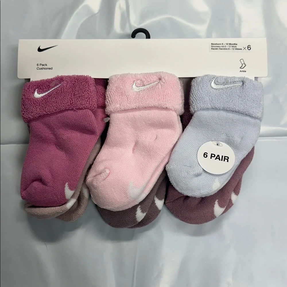 Nike Babies Ankle Sock Set - Pink and Lavender